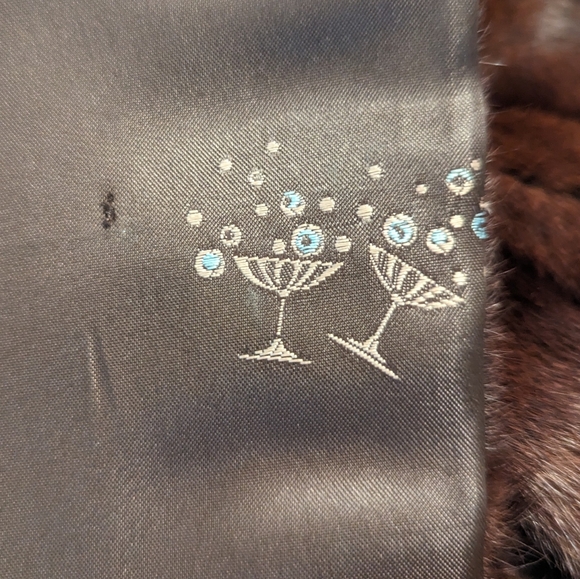 VTG Projanskys Brown Mink Fur Stole Shrug Wrap W Pockets And Brown Lining - Picture 10 of 10